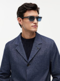Grey Signature Tip Square Sunglasses  Men