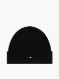 Black Hilfiger Flag Beanie With Cashmere  Men