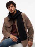 Black Hilfiger Flag Embroidery Scarf with Cashmere  Men