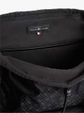 Black Textile Flag Jacquard Flap Backpack  Men