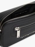 Black Modern Metal Logo Crossbody Bag  Men