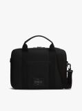 Black Textile Logo Patch Laptop Bag  Men