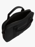 Black Textile Logo Patch Laptop Bag  Men