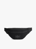 Black Logo Patch Textured Bum Bag  Men