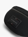 Black Logo Patch Textured Bum Bag  Men