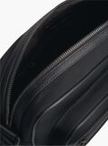 Black Logo Mixed Texture Crossbody Messenger Bag  Men