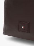Brown Logo Patch Leather Tote Bag  Men