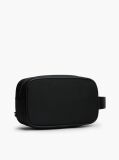 Black Logo Mixed Texture Washbag  Men