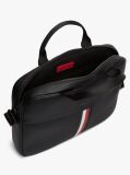 Black Signature Tape Crossbody Laptop Bag  Men