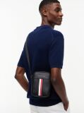 Black Signature Tape Crossbody Reporter Bag  Men