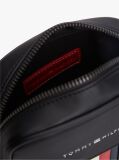 Black Signature Tape Crossbody Reporter Bag  Men