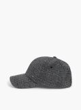 Grey Check Wool Blend Baseball Cap  Men