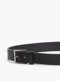 Black Casual Logo Leather Belt  Men