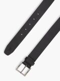 Black Casual Logo Leather Belt  Men