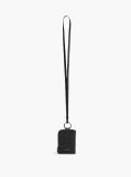 Black Modern Flag Embossed Leather Lanyard Wallet  Men