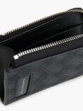 Black Modern Flag Embossed Leather Lanyard Wallet  Men