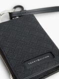Black Modern Flag Embossed Leather Lanyard Wallet  Men