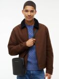 Black TH Business Textured Crossbody Reporter Bag  Men