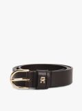 Brown Essential TH Monogram Leather Belt  Women