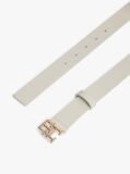 Beige Modern TH Monogram Buckle Leather Belt  Women