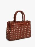Καφέ The American Icon Τσάντα Tote Δερμάτινη Πλεκτή  Γυναίκες