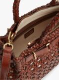 Καφέ The American Icon Τσάντα Tote Δερμάτινη Πλεκτή  Γυναίκες