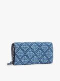 Denim Quilted Denim Chain Strap Wallet  Women