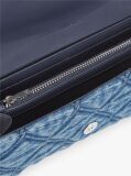 Denim Quilted Denim Chain Strap Wallet  Women