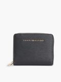 Black Modern Zip-Around Flap Wallet  Women