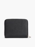 Black Modern Zip-Around Flap Wallet  Women