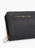 Black Modern Zip-Around Flap Wallet  Women