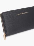 Black Modern Textured Zip-Around Wallet  Women