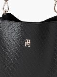 Black Hilfiger Icon Debossed Shoulder Bag  Women
