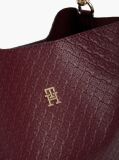 Red Hilfiger Icon Debossed Shoulder Bag  Women