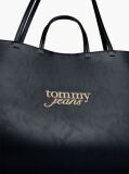 Black Essential Contrast Logo Tote Bag  Women