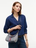 Blue Essential Jacquard Global Stripe Shoulder Bag  Women