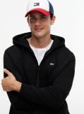 Μαύρο Hoody Με Φερμουάρ Και Κανονική Γραμμή  Άνδρες