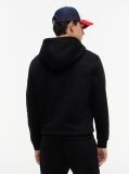 Μαύρο Hoody Με Φερμουάρ Και Κανονική Γραμμή  Άνδρες