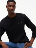 Μαύρο Μακρυμάνικο T-Shirt Σε Slim Γραμμή Με Λογότυπο  Άνδρες