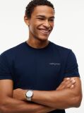 Μπλε Slim T-shirt Με Λογότυπο Και Στρογγυλή Λαιμόκοψη  Άνδρες