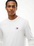 Beige Tonal Tommy Badge Long Sleeve T-Shirt  Men