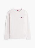 Beige Tonal Tommy Badge Long Sleeve T-Shirt  Men
