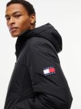 Black Water Repellent Ripstop Hooded Padded Jacket  Men