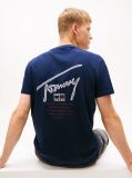 Blue Signature Back Logo Crew Neck T-Shirt  Men