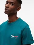 Μπλε Slim Βαμβακερό T-Shirt Με Signature Λογότυπο  Άνδρες