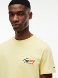 Κίτρινο Slim Βαμβακερό T-Shirt Με Signature Λογότυπο  Άνδρες