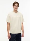 Beige Classic Tonal Logo Oversized T-Shirt  Men