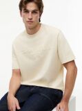 Beige Classic Tonal Logo Oversized T-Shirt  Men
