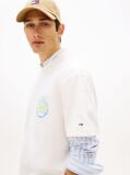 White Bubble Logo Textured Jersey Relaxed T-Shirt  Men