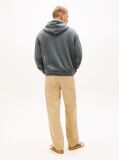 Black Gym Logo Embroidery Washed Relaxed Hoody  Men